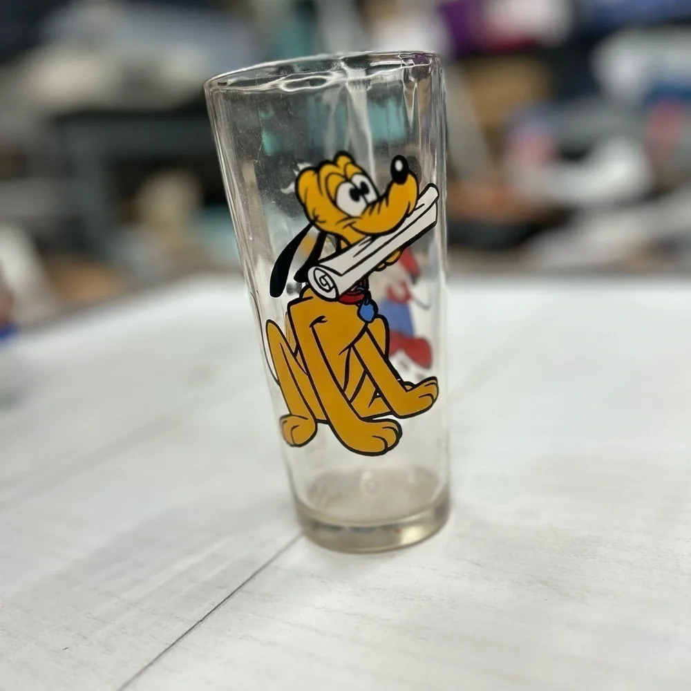 Vintage 1978 Walt Disney Productions Pluto Pepsi Drinkware Happy Birthday Mickey